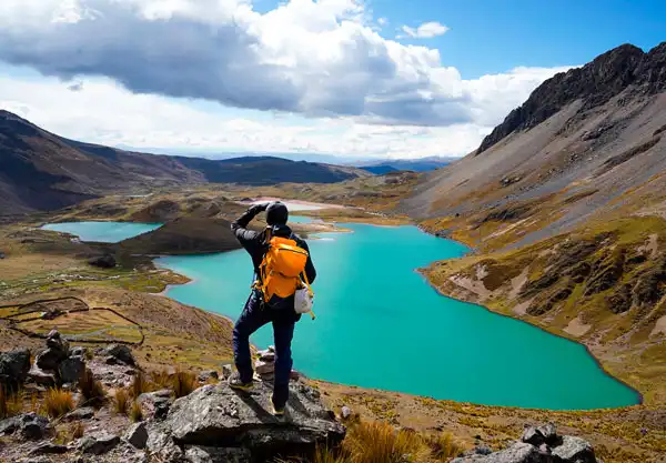 Enjoying the stunning view of Ausangate 7 Lakes in Peru