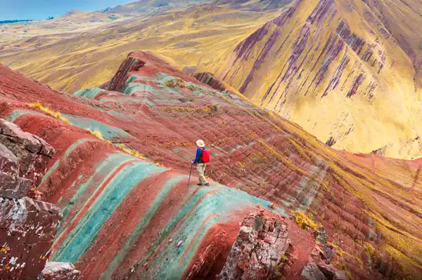 Walking in Pallay Punchu the third Rainbow Mountain